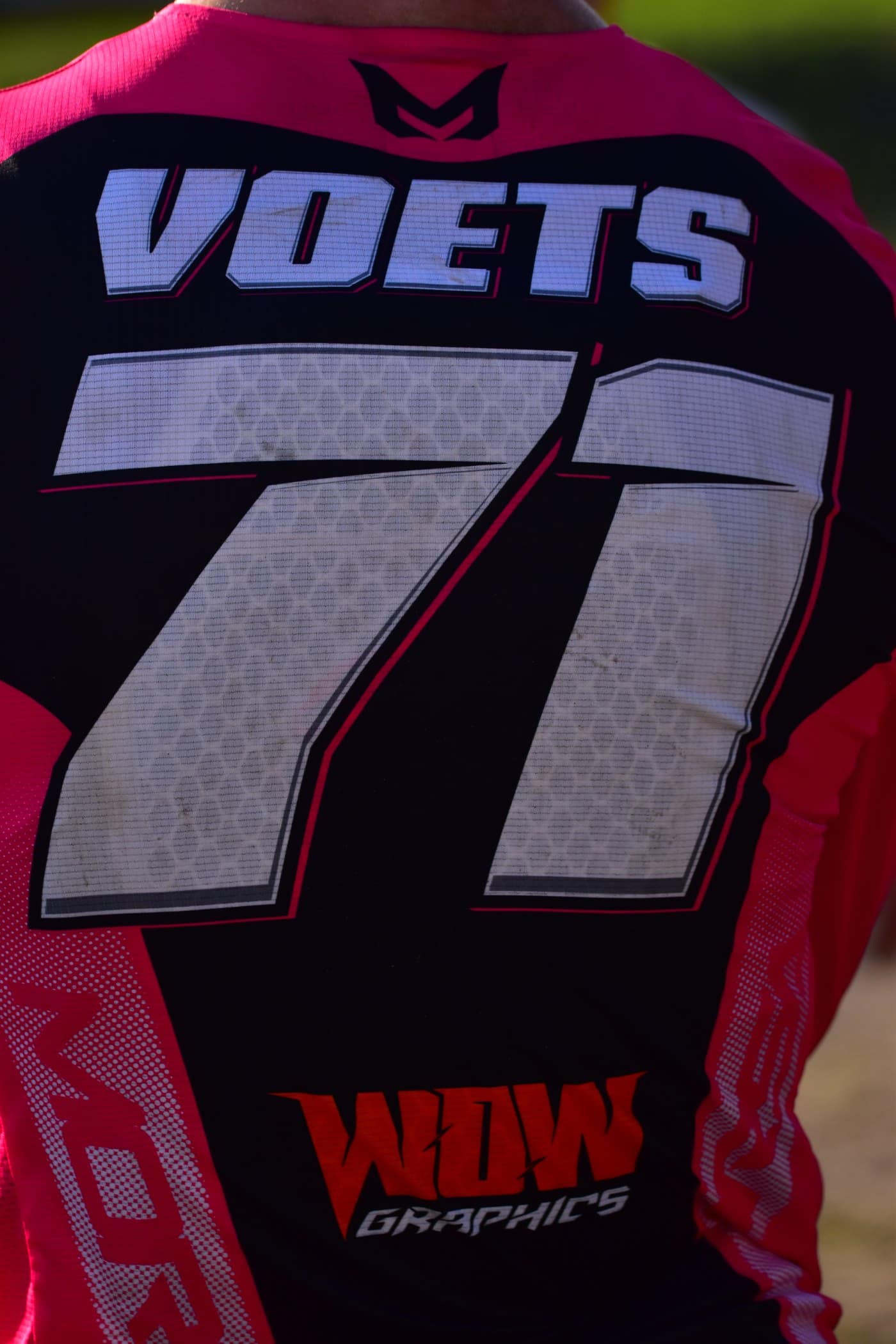 Rider ID sublimated into a MORSA jersey