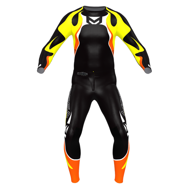 PHNX Flame motocross jersey and pants in black, front view
