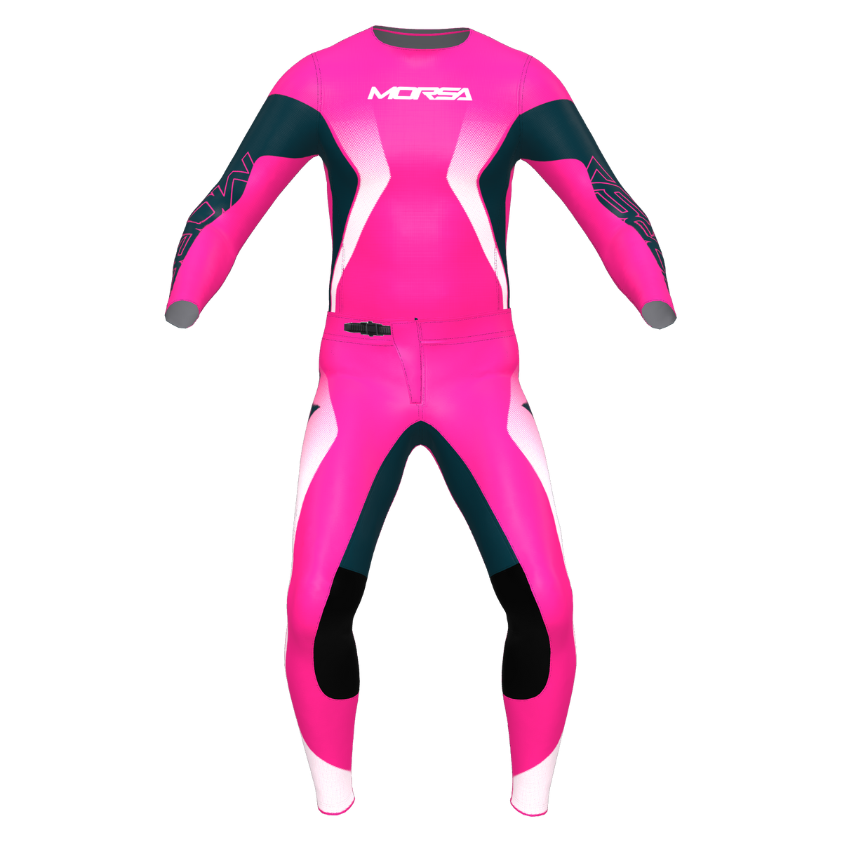 VSPR Magenta crossshirt en crossbroek in roze, voorkant