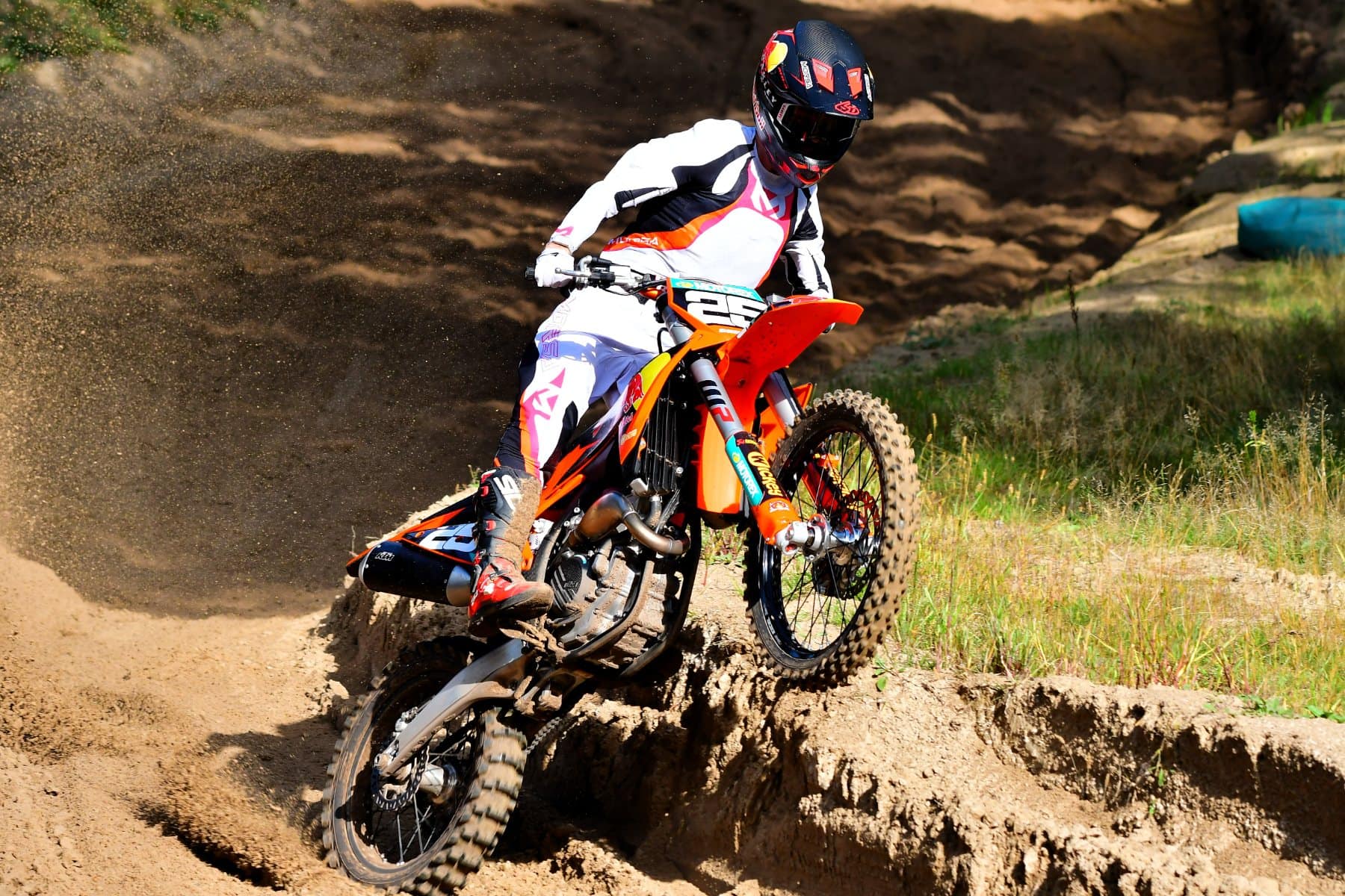 Rider carving a sand berm